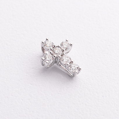 Хрестик у білому золоті з діамантами пб0369lg