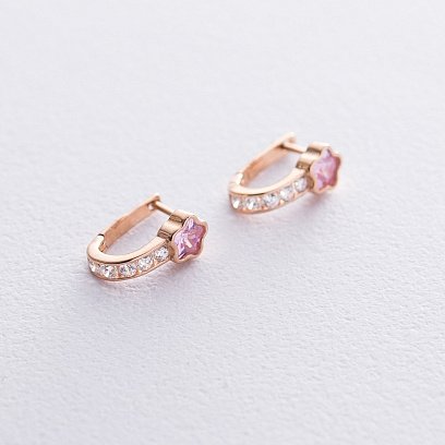 Детские золотые серьги "Звездочки" с05986