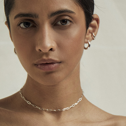 Серебряное колье "Аврора" 181195 №9