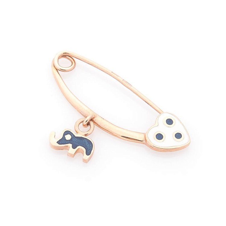 Золота шпилька "Слоник" з емаллю зак00104сл від ювелірного магазину Онікс