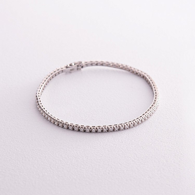 Браслет Теннис в белом золоте с белыми бриллиантами 518751501 от ювелирного магазина Оникс