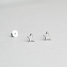 Срібні дитячі сережки-гвоздики "Зірочки" з фіанітами 122354 от ювелирного магазина Оникс - 1
