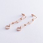 Золоті сережки - пусети "Сердечки на ланцюжку" с07905 от ювелирного магазина Оникс - 2