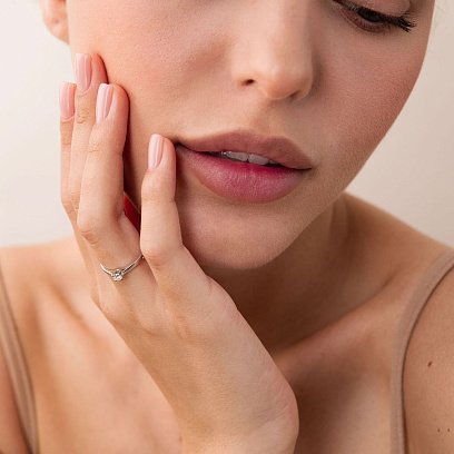 Золота заручальна каблучка з діамантом кб0358y №3