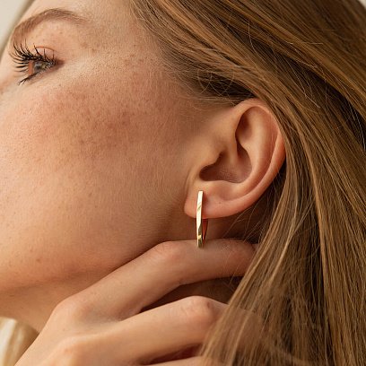 Сережки "Венді" у жовтому золоті с08520 №5