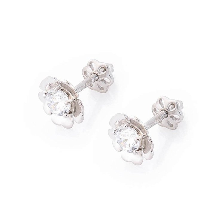 Серьги-гвоздики "Цветочки" (фианит) 121026 от ювелирного магазина Оникс