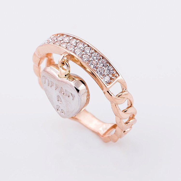 Золотое кольцо с фианитами "Сердечко" к04847 - 1 Золотое кольцо с фианитами "Сердечко" к04847 от ювелирного магазина Оникс - 1