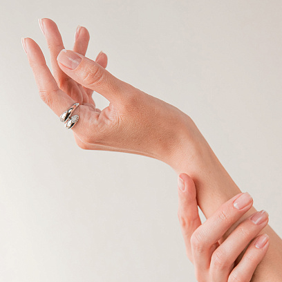 Каблучка "Rosemarie" у білому золоті (фіаніти) к08289 №3