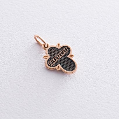 Золотий хрестик "Розп'яття. Спаси і Збережи" (чорніння) п03263 №4