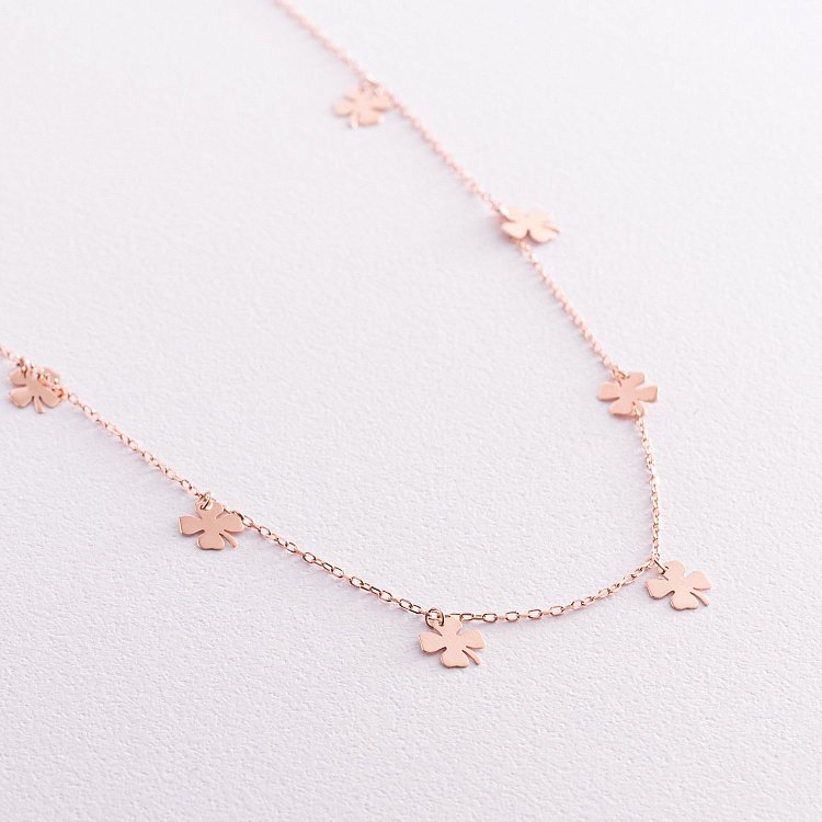 Колье "Клевер" в красном золоте кол02084 от ювелирного магазина Оникс