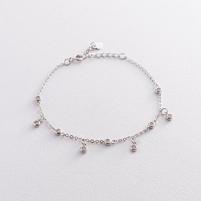 Срібний браслет з фіанітами 141538