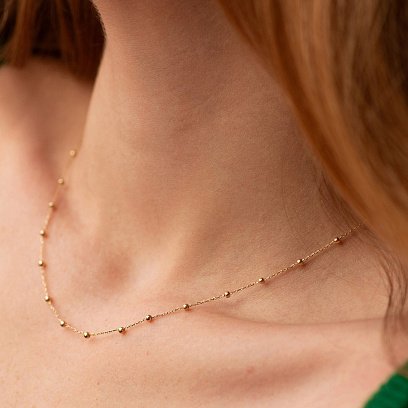 Кольє "Кульки" в жовтому золоті кол02030 №6