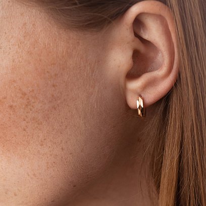 Серьги - кольца "Джоанна" в красном золоте с07218 №2