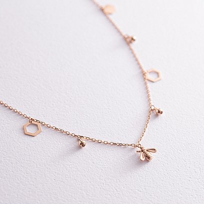 Кольє "Бджілка" у червоному золоті кол02256