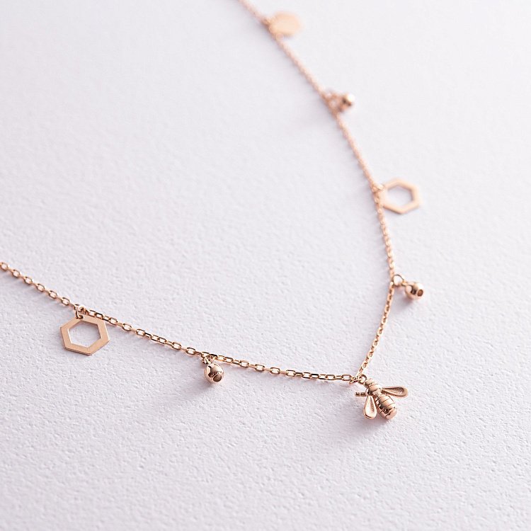 Кольє "Бджілка" у червоному золоті кол02256 від ювелірного магазину Онікс