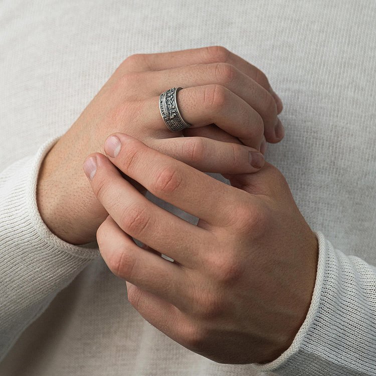 Серебряное кольцо "Тайная вечеря" 112686 от ювелирного магазина Оникс - 1