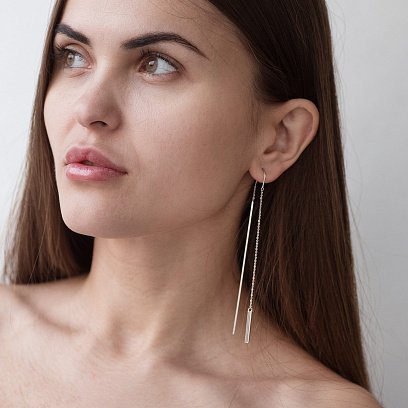 Золотые серьги - протяжки 580087в №2