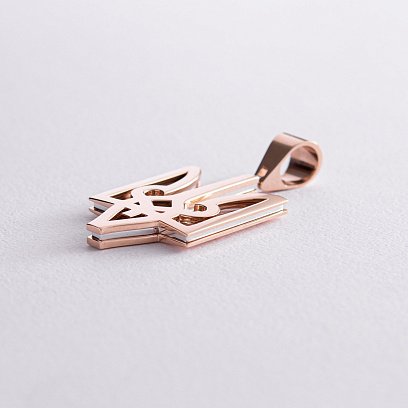 Золотий кулон Герб України "Тризуб" 123672400 №3