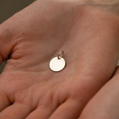 Кулон для гравировки в белом золоте (11 мм) п03604 №3