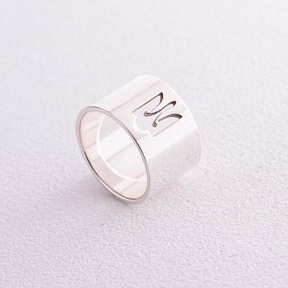 Серебряное кольцо "Герб Украины - Тризуб" 112676 №6