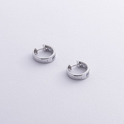 Золотые серьги - кольца (бриллианты, сапфиры) сб0503nl №5