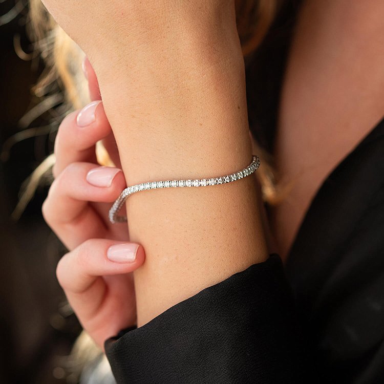 Браслет Теніс у білому золоті з білими діамантами 528871521 від ювелірного магазину Онікс - 3