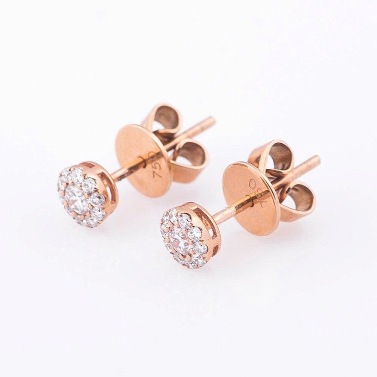 Золотые серьги-гвоздики с бриллиантами сб0029mi от ювелирного магазина Оникс