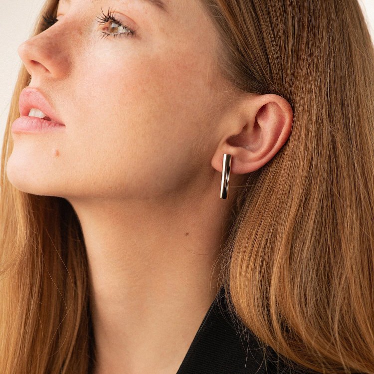 Сережки - пусети "Molly" в червоному золоті с08538 від ювелірного магазину Онікс - 2