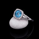 Золотое кольцо с голубым топазом и бриллиантами к350A1 от ювелирного магазина Оникс - 4