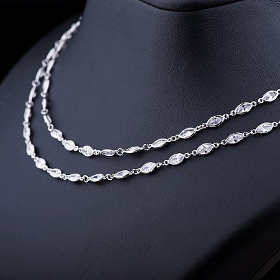 Серебряное колье с фианитами 18541 №4