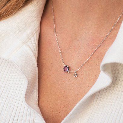 Золотое колье (аметист, топаз) кол01858 №9