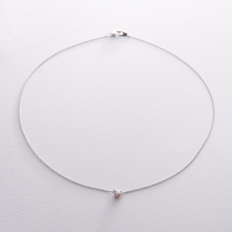 Золоте кольє "Квіточка" з діамантом колб0043lg від ювелірного магазину Онікс - 2