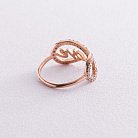 Золотое кольцо "Love" (фианиты) к05462 от ювелирного магазина Оникс - 2
