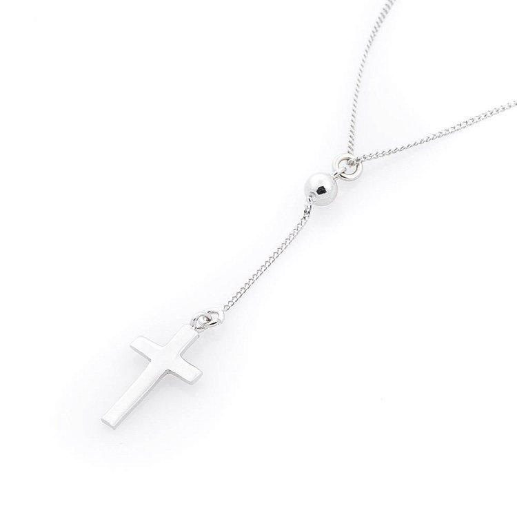 Срібне кольє з хрестиком 18615 від ювелірного магазину Онікс - 1