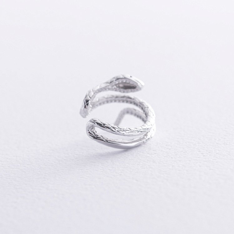 Золота сережка - каффа "Змія" с08714 від ювелірного магазину Онікс - 4