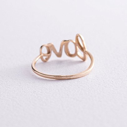 Кольцо "Love" в желтом золоте к07093 №4