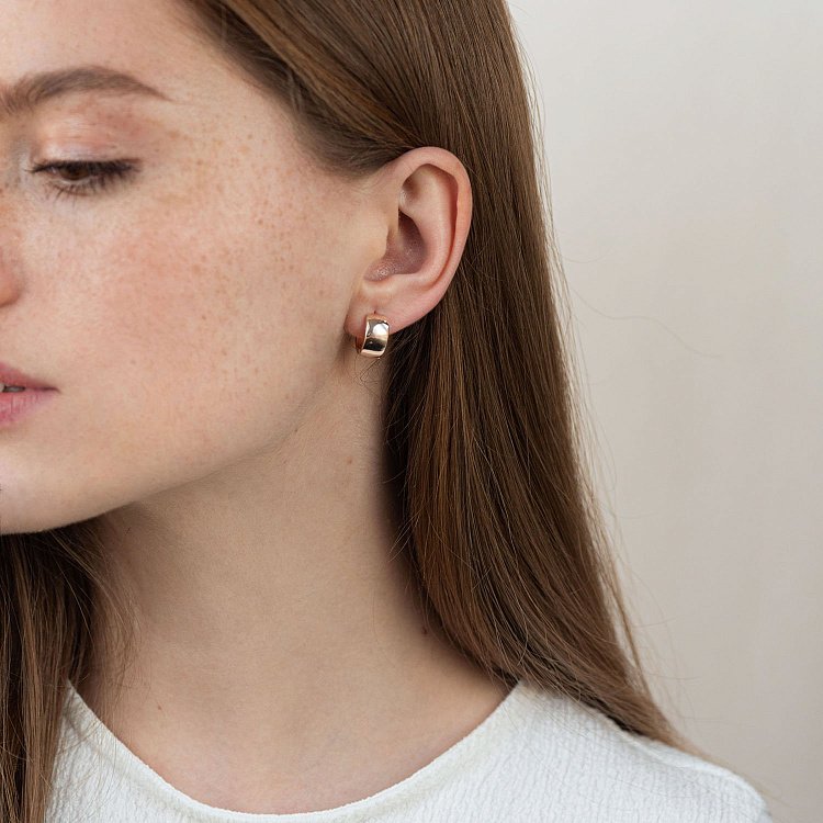 Сережки - кільця в червоному золоті с06961 від ювелірного магазину Онікс - 2