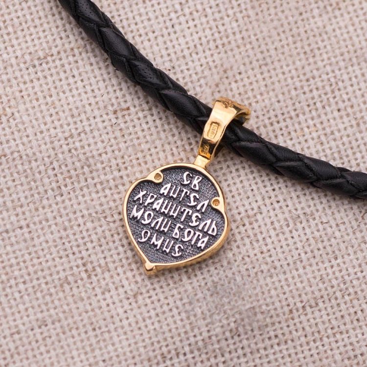 Серебряная ладанка с чернением и позолотой 132510 от ювелирного магазина Оникс - 1