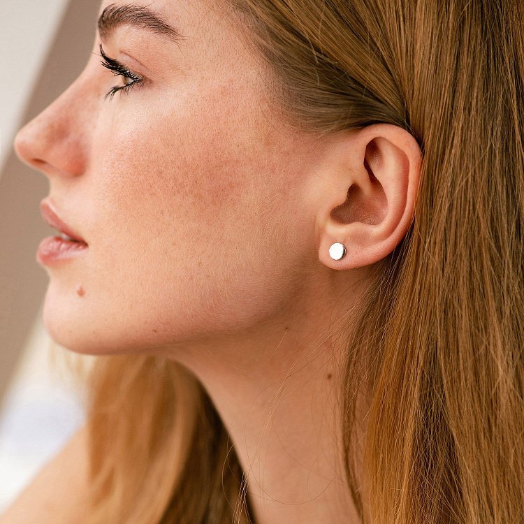 Золоті сережки-пусети "Кружечки" с06475 від ювелірного магазину Онікс - 1