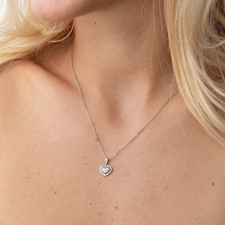 Золотая подвеска "Сердечко" с бриллиантами пб0268nl от ювелирного магазина Оникс - 2