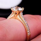 Золотое кольцо со вставкой из фианитов к01342ж от ювелирного магазина Оникс - 2
