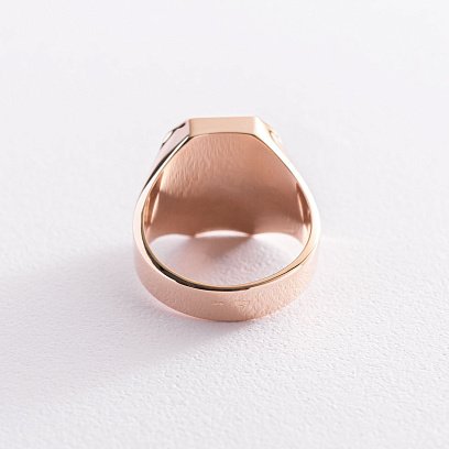 Чоловіча золота печатка з фіанітами і оніксом к06193 №3 Oniks Чоловіча золота печатка з фіанітами і оніксом к06193 №3