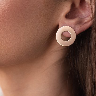 Золоті сережки - пусети "Дзекральні" (2.1 см) с07698 №6