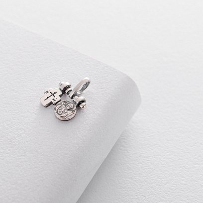Серебряная подвеска с Божьей Матерью (чернение) 132883 №4