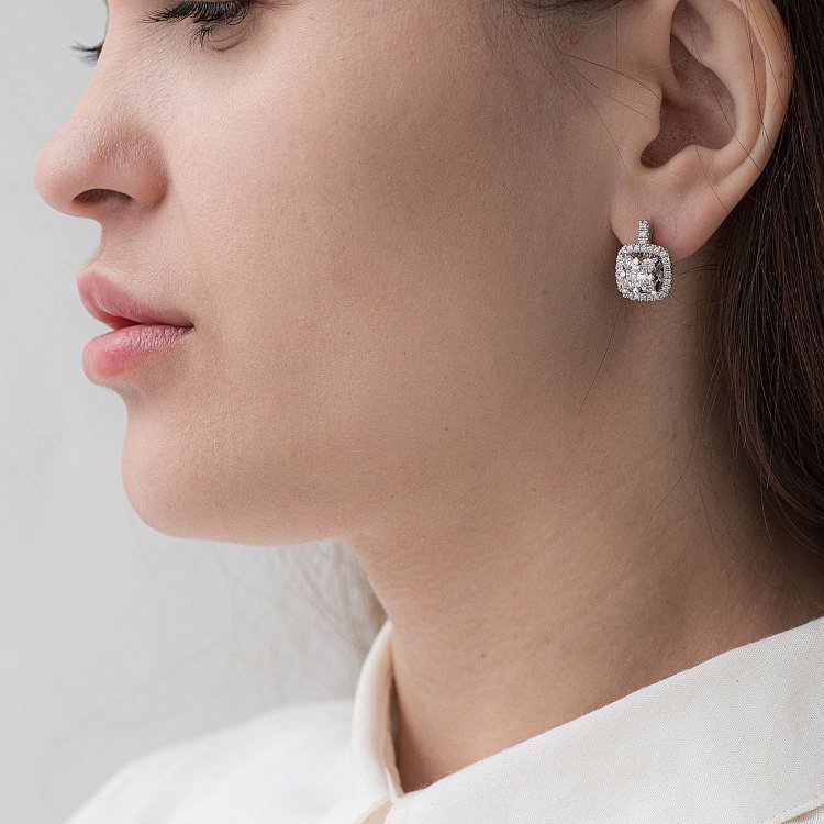 Золоті сережки з діамантами сб0021 від ювелірного магазину Онікс - 3