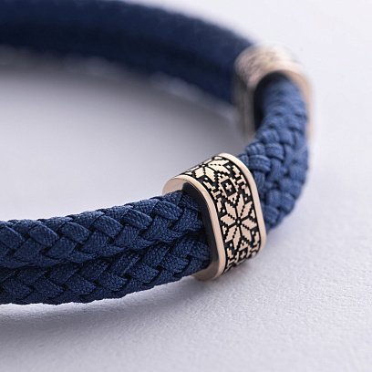 Мужской браслет "Вышиванка" (желтое золото) 538981600 №2