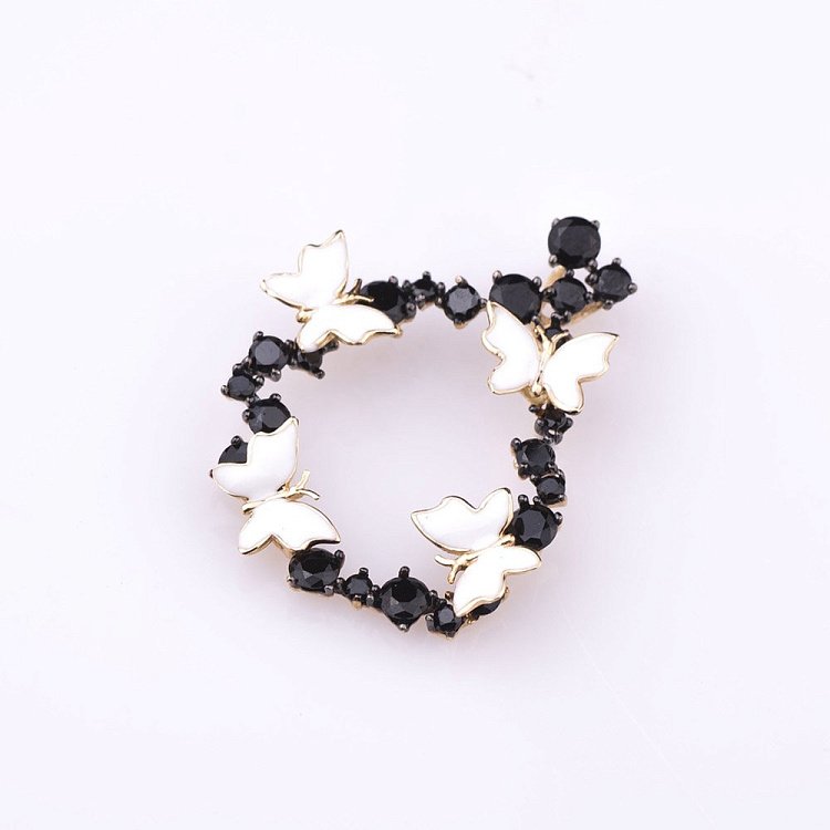 Золотая подвеска "Бабочки" с эмалью и фианитами п02022 от ювелирного магазина Оникс