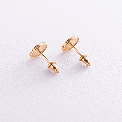 Серьги - пусеты "Удача" в серебре (позолота, чернение) 122797 №3