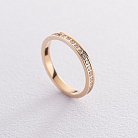 Золотое женское кольцо с фианитами к02952 от ювелирного магазина Оникс