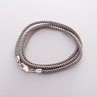 Шелковый серый шнурок с серебряной застежкой 18520 от ювелирного магазина Оникс - 4